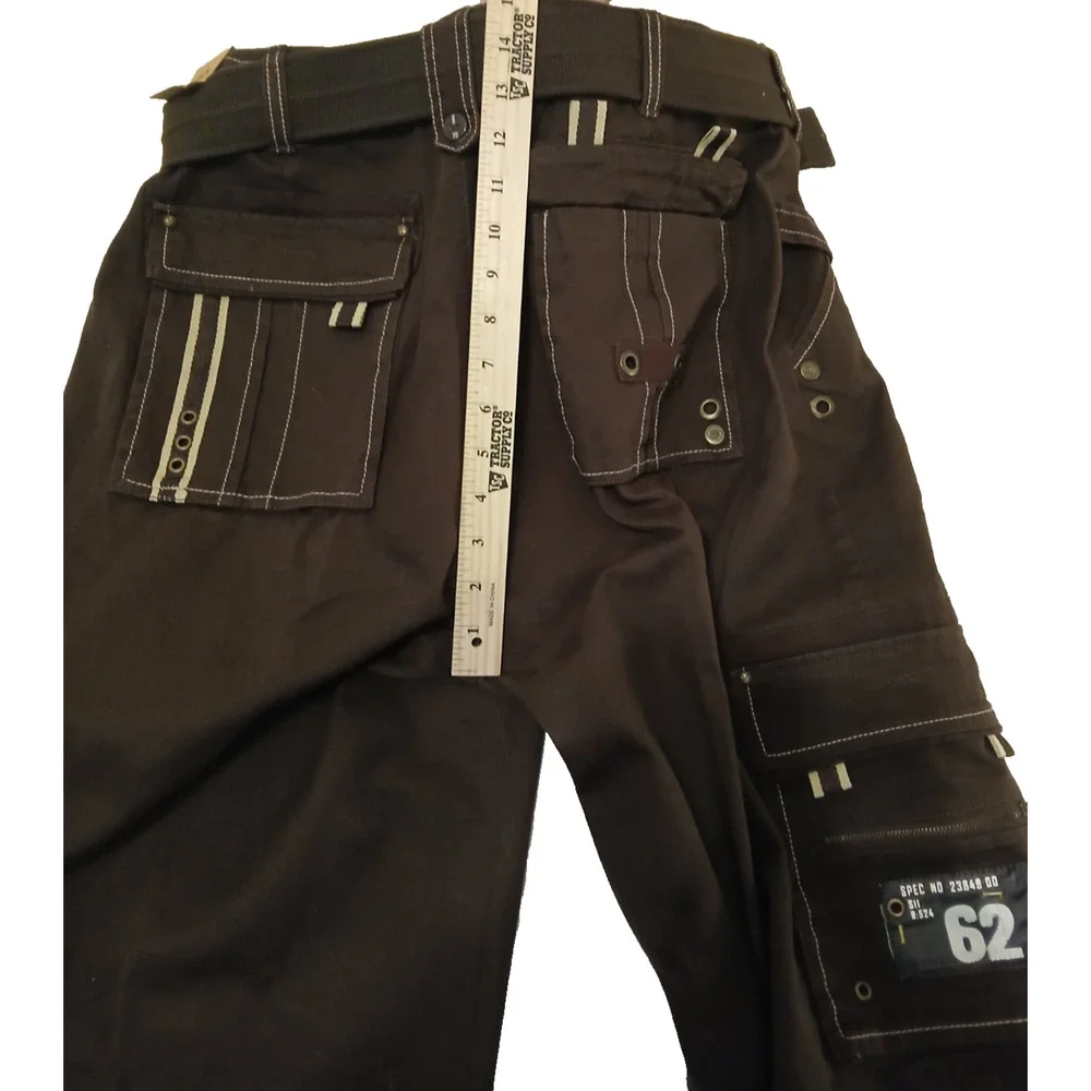 PJ Mark Mens Brown Cargo Pants 36x32 NWT Loose Fit Multi‎ Pocket Utility i-fe - Picture 4 of 12